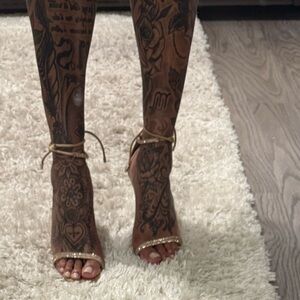 Express Gold Rhinestone Sandals